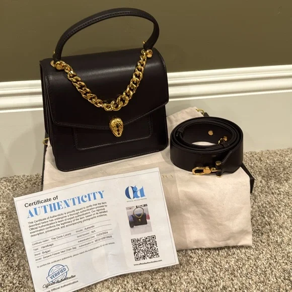 NEW BVLGARI FOREVER TOP MAXI TWO WAY with Crossbody strap and COA and dust bag - Picture 8 of 8